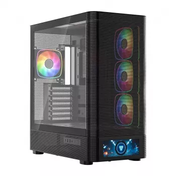 Caixa de computador MODECOM VOLCANO AQ500 ARGB MIDI preto