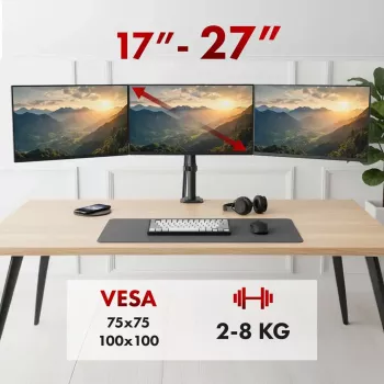 Suporte para monitor MACLEAN MC-137 — mola a gás, para 3 monitores 17