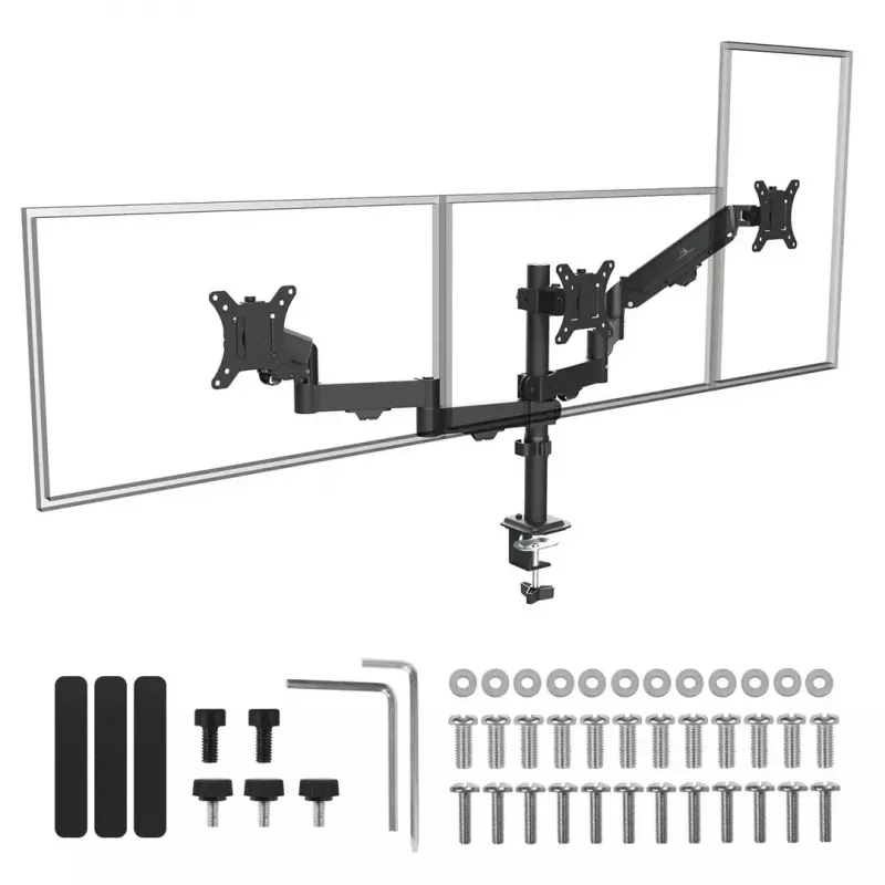 Suporte para monitor MACLEAN MC-137 — mola a gás, para 3 monitores 17