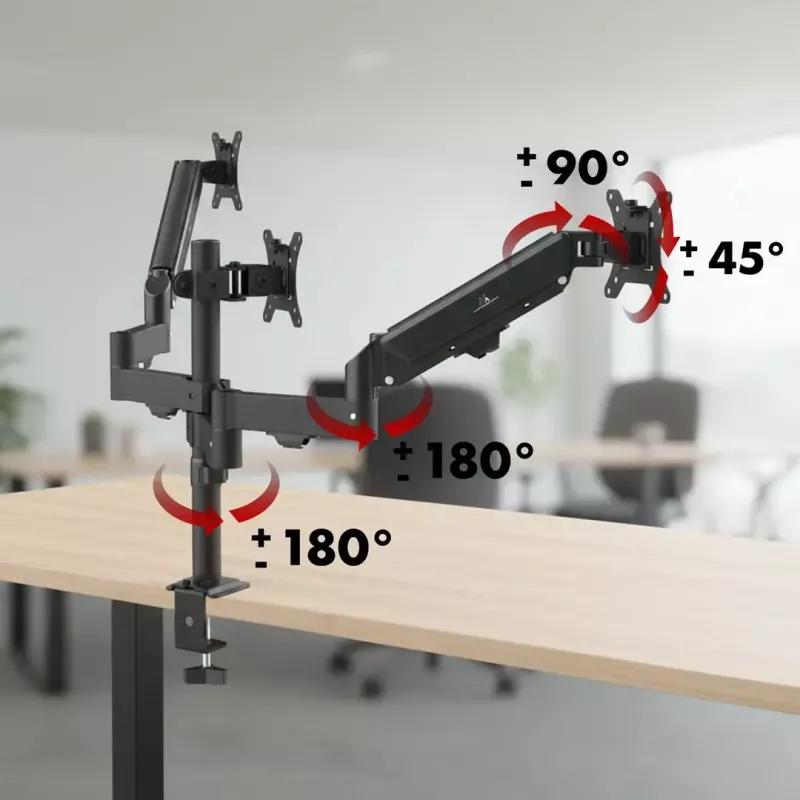 Suporte para monitor MACLEAN MC-137 — mola a gás, para 3 monitores 17