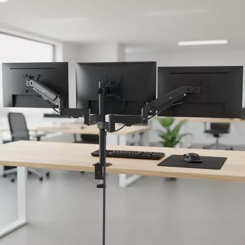 Suporte para monitor MACLEAN MC-137 — mola a gás, para 3 monitores 17