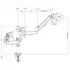 Suporte para monitor MACLEAN MC-137 — mola a gás, para 3 monitores 17