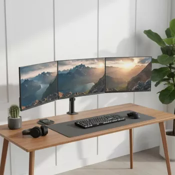 Suporte para monitor MACLEAN MC-137 — mola a gás, para 3 monitores 17