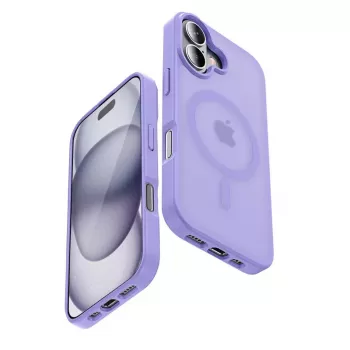 Capa Crong Hybrid Matte Magnetic MagSafe para iPhone 17 — lavanda translúcida, PC+TPU