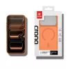 Capa Crong Hybrid Matte Magnetic MagSafe para iPhone 17 Pro Max – PC+TPU, laranja translúcido
