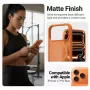 Capa Crong Hybrid Matte Magnetic MagSafe para iPhone 17 Pro Max – PC+TPU, laranja translúcido