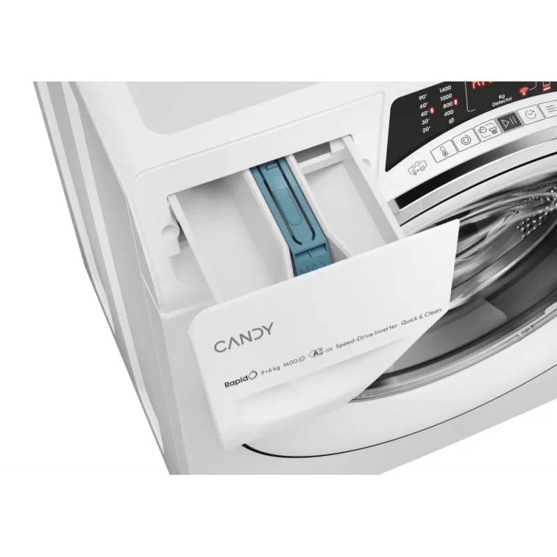 Máquina de lavar e secar roupa Candy RapidÓ ROW 4966DWMC7-S de instalação livre carregamento frontal branco