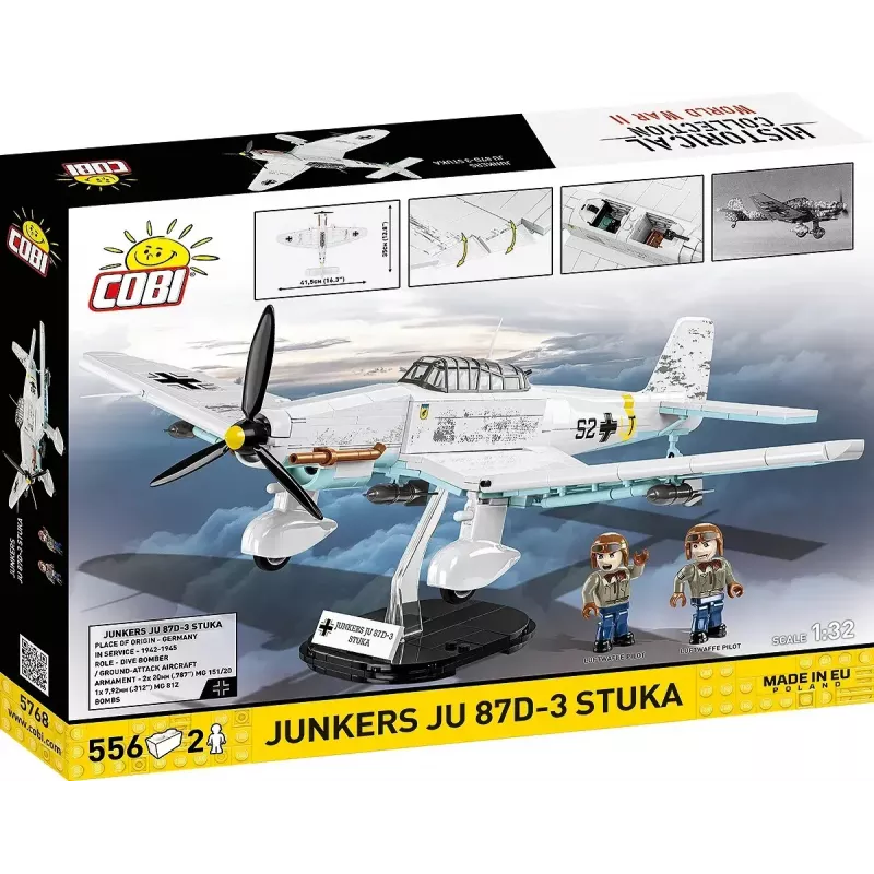 Conjunto de construção Cobi Blocks Junkers JU 87D-3 Stuka 556 peças