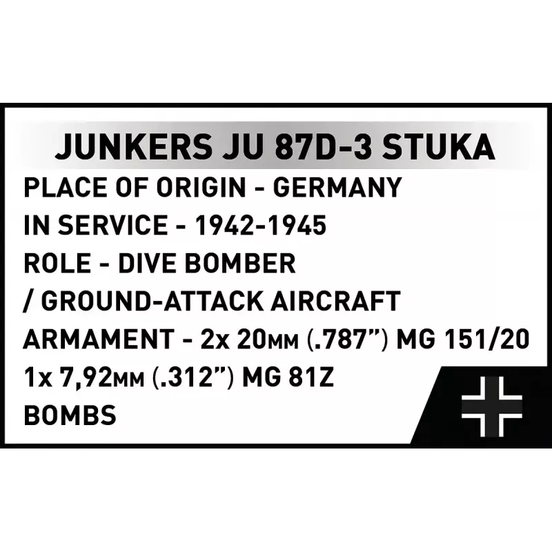 Conjunto de construção Cobi Blocks Junkers JU 87D-3 Stuka 556 peças
