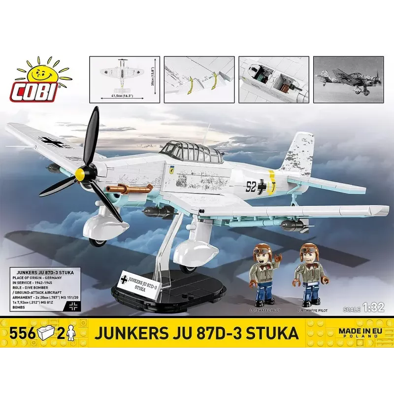 Conjunto de construção Cobi Blocks Junkers JU 87D-3 Stuka 556 peças