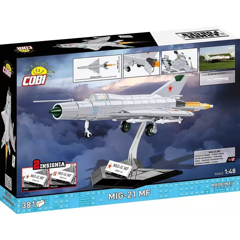 Blocos de construção Cobi MiG-21 MF conjunto de 381 blocos – modelo de brinquedo para montar