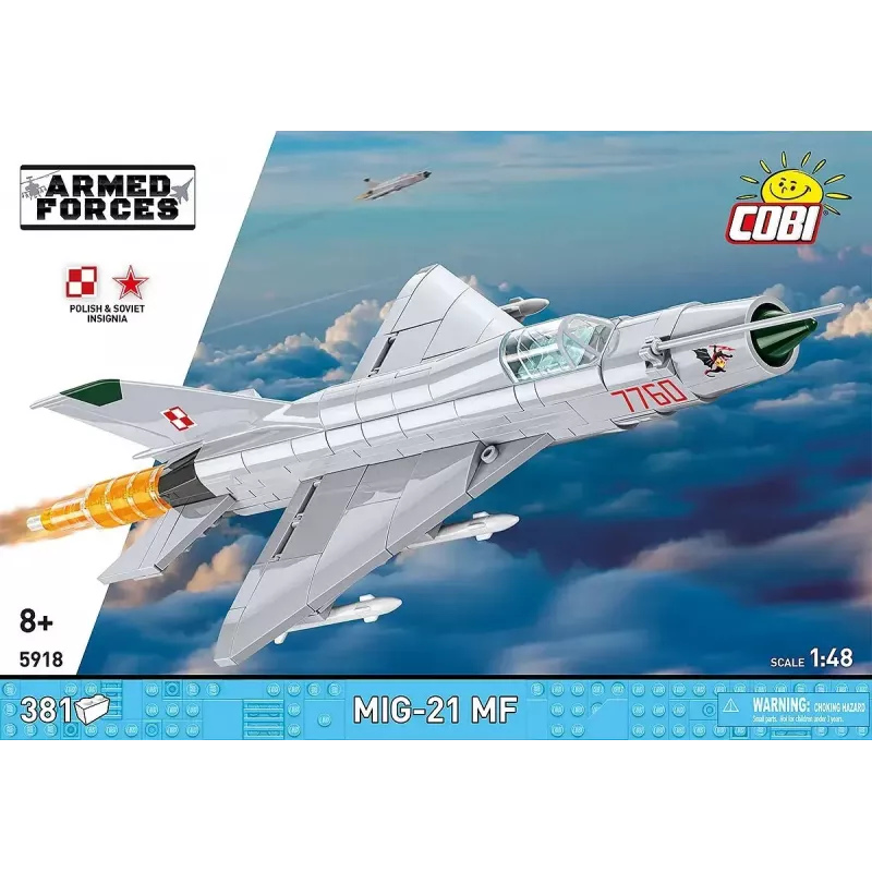 Blocos de construção Cobi MiG-21 MF conjunto de 381 blocos – modelo de brinquedo para montar