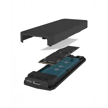 Caixa ICY BOX para SSD M.2 NVMe com USB 3.2 Gen 2 Type-C e iluminação RGB