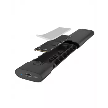 Caixa ICY BOX para M.2 NVMe com USB 3.2 Gen 2 Type-C, caixa para SSD, M.2, PCI Express, 10 Gbit/s, Hot-Swap, preta