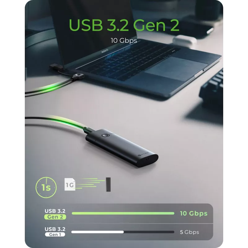 Caixa ICY BOX para M.2 NVMe com USB 3.2 Gen 2 Type-C, caixa para SSD, M.2, PCI Express, 10 Gbit/s, Hot-Swap, preta