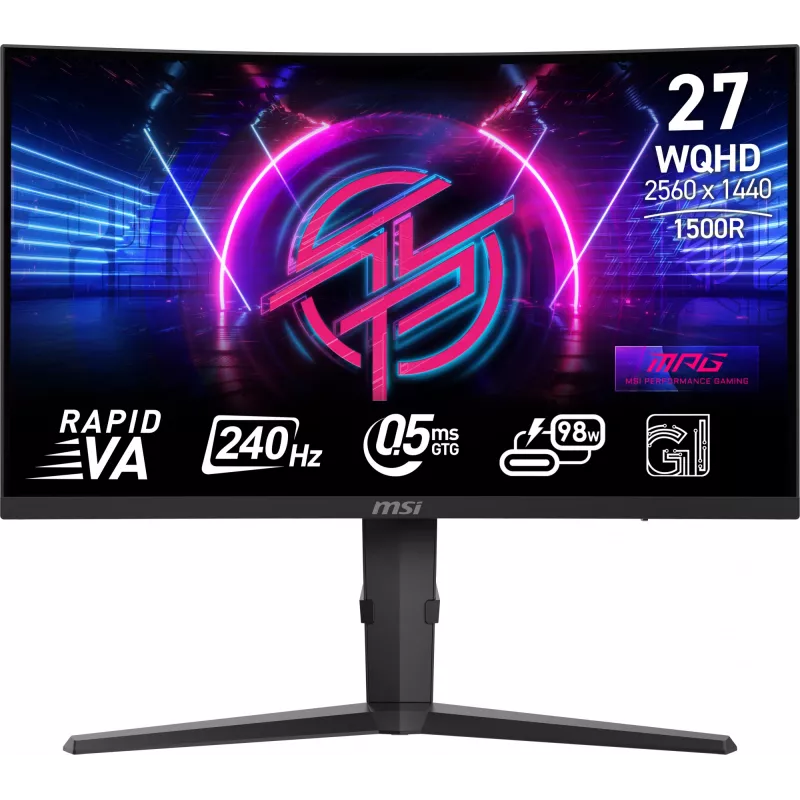 Monitor de computador MSI MPG 275CQRXF 68,6 cm (27 polegadas) 2560 x 1440 píxeis Wide Quad HD preto
