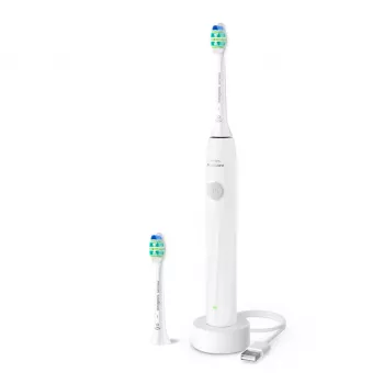 Escova de dentes sónica recarregável Philips Sonicare 2100 HX4022/01 — 1 cabo, 2 cabeças de escova, bateria de iões de lítio, modo Daily Care