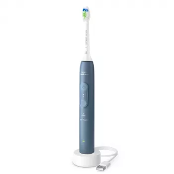 Escova de dentes sónica recarregável Philips 4100 HX4041/48 — bateria de iões de lítio integrada, modos «Limpeza diária» e «Cuidado das gengivas», 1 cabo, 1 cabeça de escova, azul