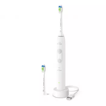 Escova de dentes sónica recarregável Philips 4100 series HX4042/41 — bateria de iões de lítio integrada, 2 cabeças de escova, modos Limpeza diária e Cuidado das gengivas