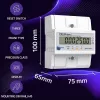 Contador de energia trifásico QOLTEC 50980 — 400 V, 100 A com reset