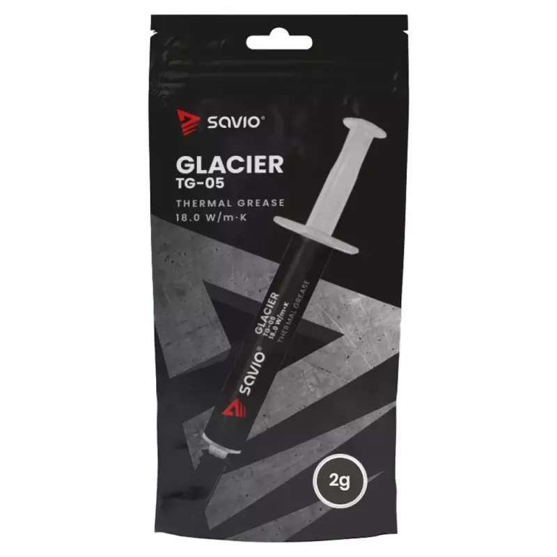 Pasta térmica SAVIO TG-05 2g — condutividade térmica 18 W/m·K, 2 ml