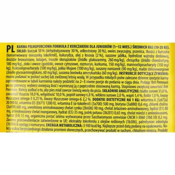 Ração seca para cães Brit Premium By Nature Junior — fórmula de frango, 15 kg, proteína 31% gordura 18%