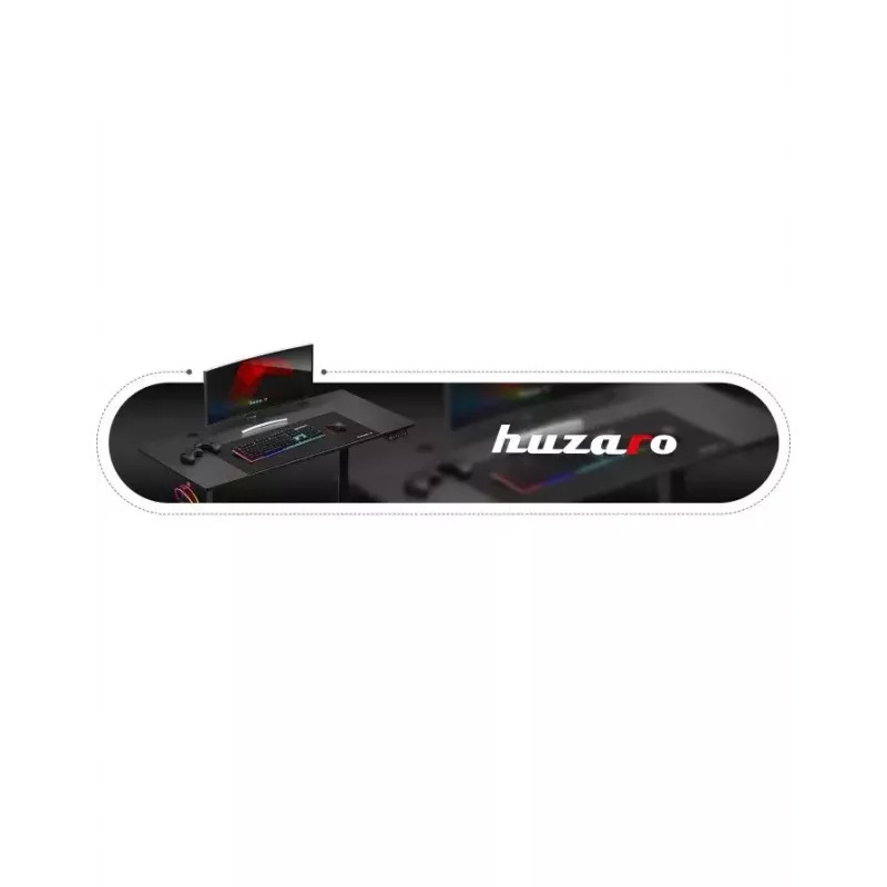 Secretária gaming reta Huzaro Hero 8.2 preta MDF retangular 1200x600 mm, altura ajustável 720–1180 mm, capacidade de carga 80 kg