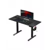 Secretária gaming reta Huzaro Hero 8.2 preta MDF retangular 1200x600 mm, altura ajustável 720–1180 mm, capacidade de carga 80 kg