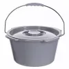 Cadeira sanitária dobrável ANTAR com braços, caixa de armazenamento, estrutura em aço, altura ajustável 35–50 cm, carga máx. 120 kg, cinzento