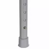 Cadeira sanitária dobrável ANTAR com braços, caixa de armazenamento, estrutura em aço, altura ajustável 35–50 cm, carga máx. 120 kg, cinzento