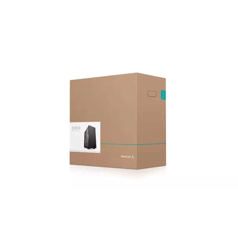 Caixa de PC DeepCool CH510 Midi Tower preta — vidro temperado, microATX/ATX, suporta radiadores de 360 mm à frente/em cima, comprimento máximo de GPU 38 cm, fonte de alimentação em baixo, 7 slots de expansão