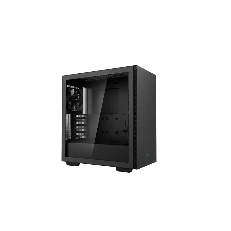 Caixa de PC DeepCool CH510 Midi Tower preta — vidro temperado, microATX/ATX, suporta radiadores de 360 mm à frente/em cima, comprimento máximo de GPU 38 cm, fonte de alimentação em baixo, 7 slots de expansão