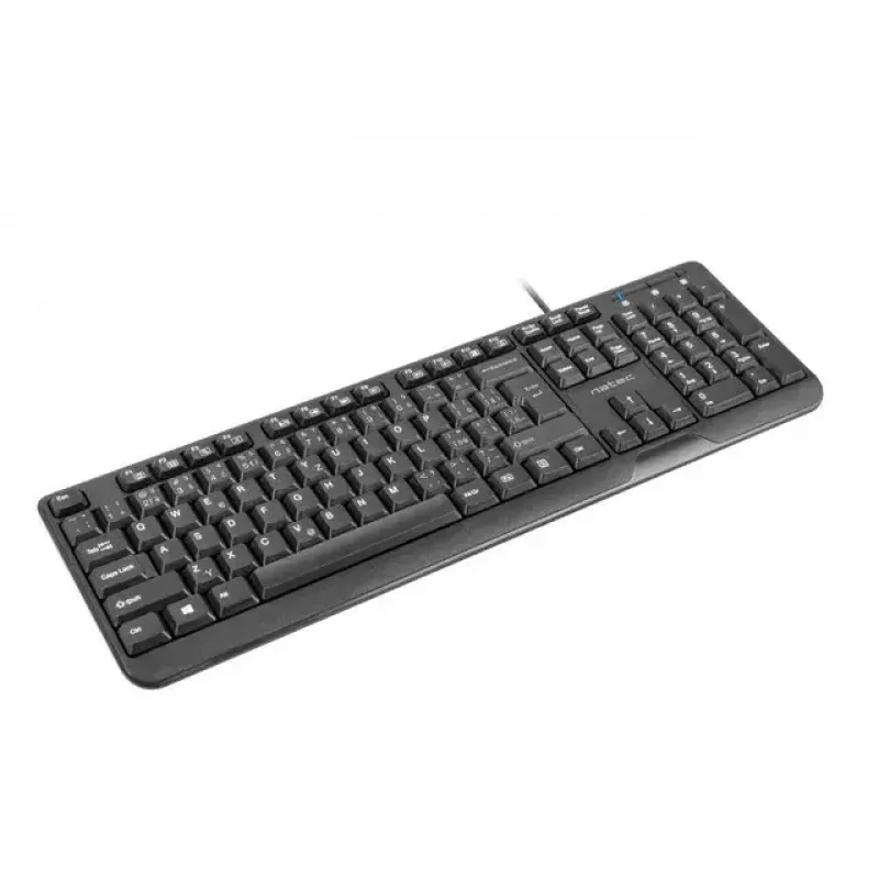 Teclado USB com fio NATEC NKL-1151 — preto, layout CZ-SK (eslovaco), 104 teclas, cabo USB, cabo de 1,8 m