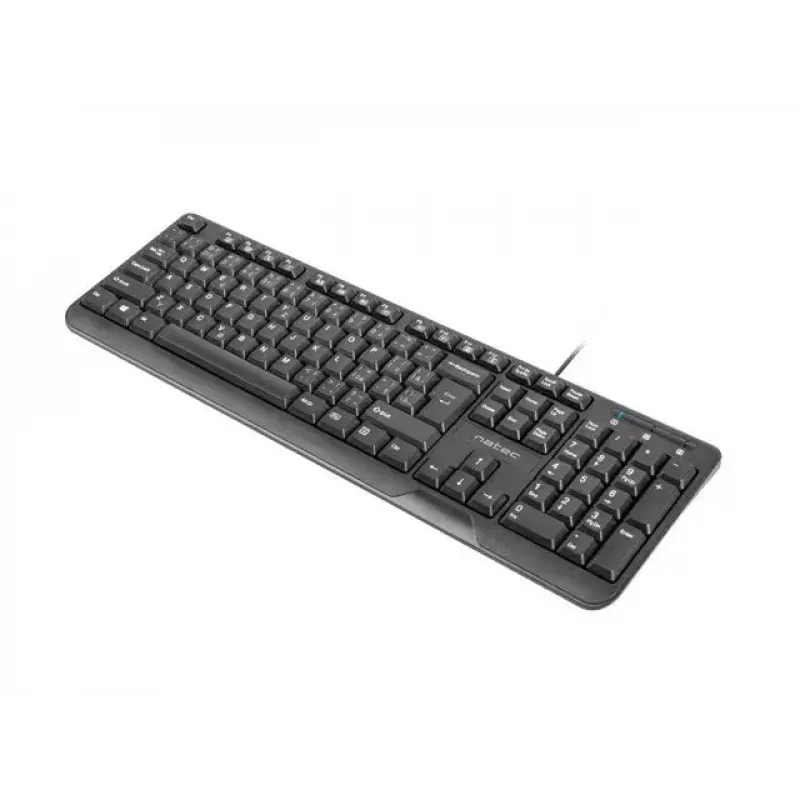 Teclado USB com fio NATEC NKL-1151 — preto, layout CZ-SK (eslovaco), 104 teclas, cabo USB, cabo de 1,8 m