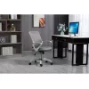 Cadeira de escritório giratória ActiveJet YK507 – assento acolchoado, encosto em malha, estofamento em tecido cinzento, altura 90–100 cm, largura do encosto 45 cm