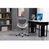 Cadeira de escritório giratória ActiveJet YK507 – assento acolchoado, encosto em malha, estofamento em tecido cinzento, altura 90–100 cm, largura do encosto 45 cm