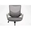 Cadeira de escritório giratória ActiveJet YK507 – assento acolchoado, encosto em malha, estofamento em tecido cinzento, altura 90–100 cm, largura do encosto 45 cm