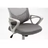 Cadeira de escritório giratória ActiveJet YK507 – assento acolchoado, encosto em malha, estofamento em tecido cinzento, altura 90–100 cm, largura do encosto 45 cm