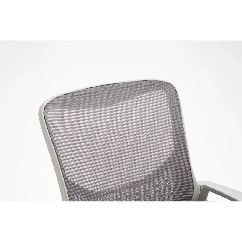Cadeira de escritório giratória ActiveJet YK507 – assento acolchoado, encosto em malha, estofamento em tecido cinzento, altura 90–100 cm, largura do encosto 45 cm
