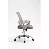 Cadeira de escritório giratória ActiveJet YK507 – assento acolchoado, encosto em malha, estofamento em tecido cinzento, altura 90–100 cm, largura do encosto 45 cm