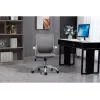 Cadeira de escritório giratória ActiveJet YK507 – assento acolchoado, encosto em malha, estofamento em tecido cinzento, altura 90–100 cm, largura do encosto 45 cm