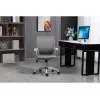 Cadeira de escritório giratória ActiveJet YK507 – assento acolchoado, encosto em malha, estofamento em tecido cinzento, altura 90–100 cm, largura do encosto 45 cm