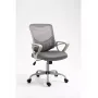 Cadeira de escritório giratória ActiveJet YK507 – assento acolchoado, encosto em malha, estofamento em tecido cinzento, altura 90–100 cm, largura do encosto 45 cm