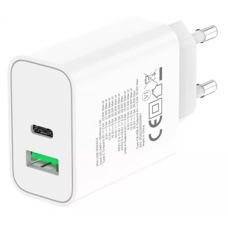 Carregador móvel Techly IPW-USB-30WACG universal branco AC carregamento rápido interior