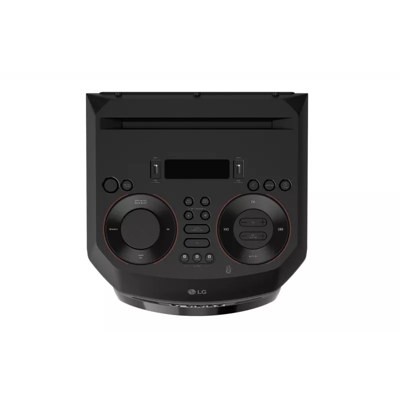 Coluna de festa LG XBOOM RNC5 — 2.0 canais, 2 vias, Bluetooth 4.0 (AAC/SBC), USB-A, FM, LED RGB, 13,8 kg