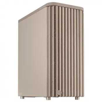 Caixa de PC ASUS ProArt PA401 Wood Edition Beige — Mid-Tower, painel frontal em metal