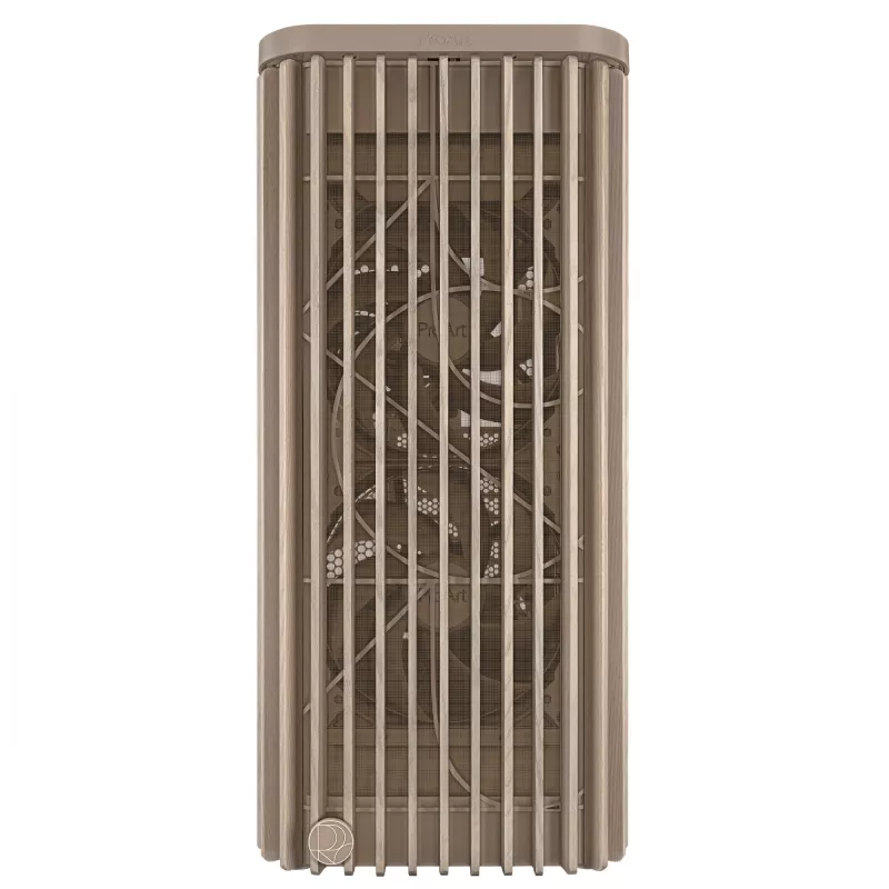 Caixa de PC ASUS ProArt PA401 Wood Edition Beige — Mid-Tower, painel frontal em metal