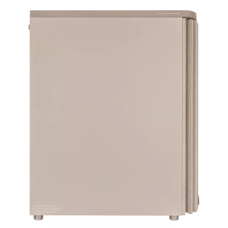 Caixa de PC ASUS ProArt PA401 Wood Edition Beige — Mid-Tower, painel frontal em metal