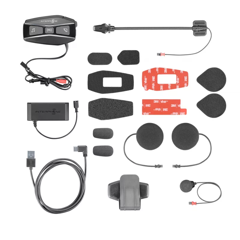 Interphone U-COM 16, 1600 m, A2DP, AVRCP, preto, à prova de água, IP67, 8 h