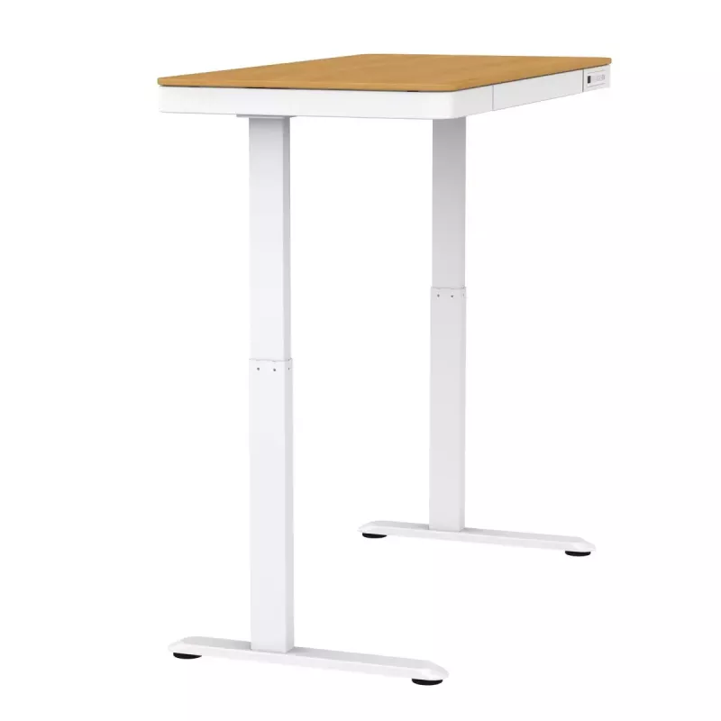 Secretária com regulação elétrica de altura ActiveJet ET119W-C 140x70 cm — 1 motor, altura 725–1225 mm, branco/carvalho